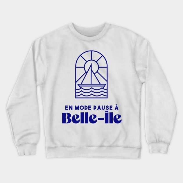 Belle Ile in break mode - Brittany Morbihan 56 Sea Holidays Beach Crewneck Sweatshirt by Tanguy44